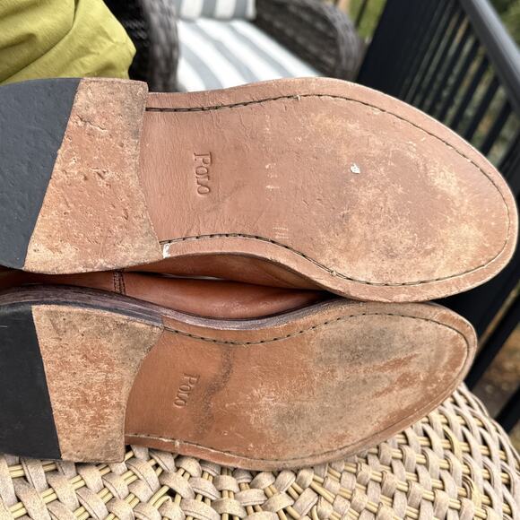 Polo Ralph Lauren Leather Newent Chelsea Boots Men's 9.5 D Brown Saddle 1934 F13 - Picture 15 of 16